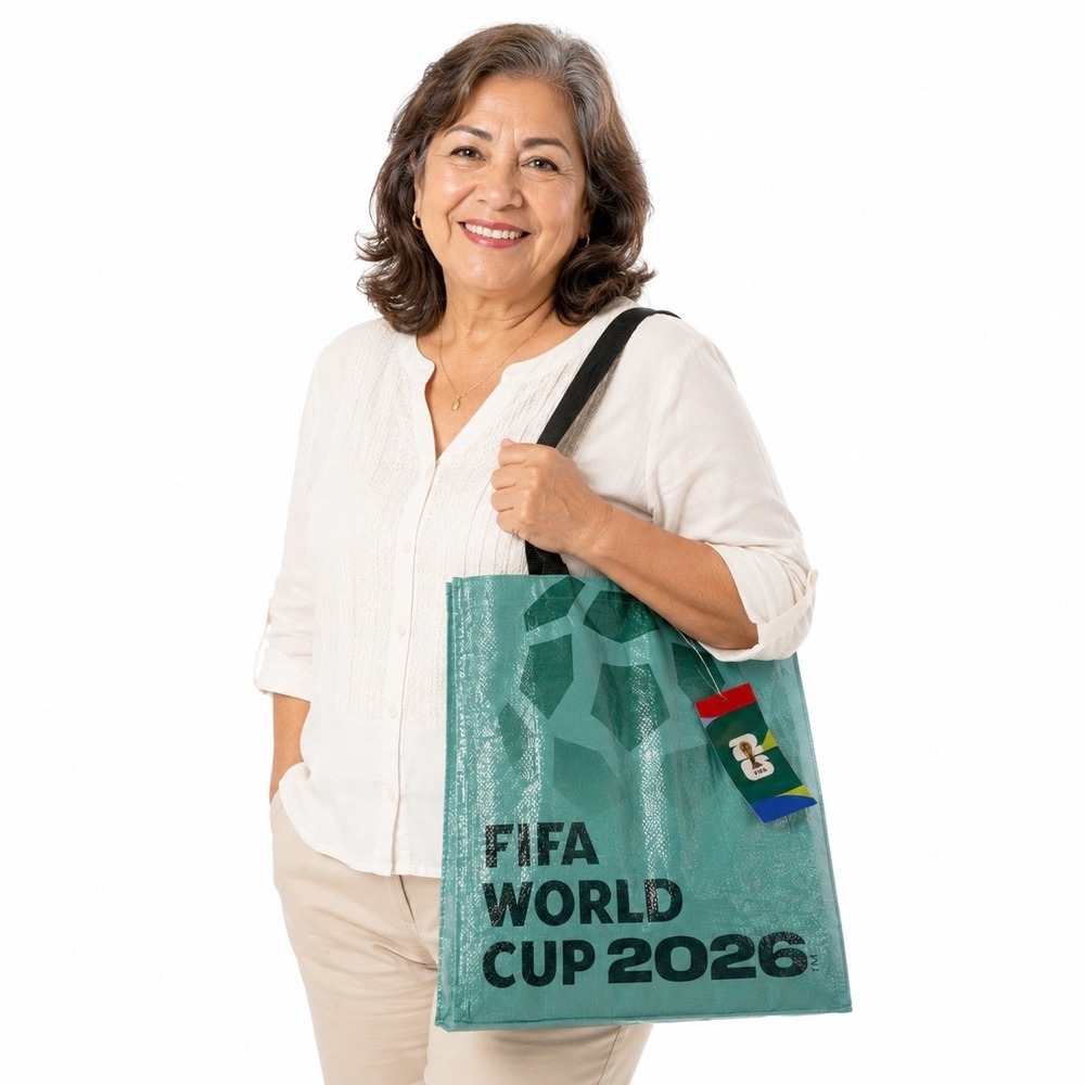 FIFA World Cup 2026 Reusable Tote Bag Teal Silver Soccer Official Merch NWT